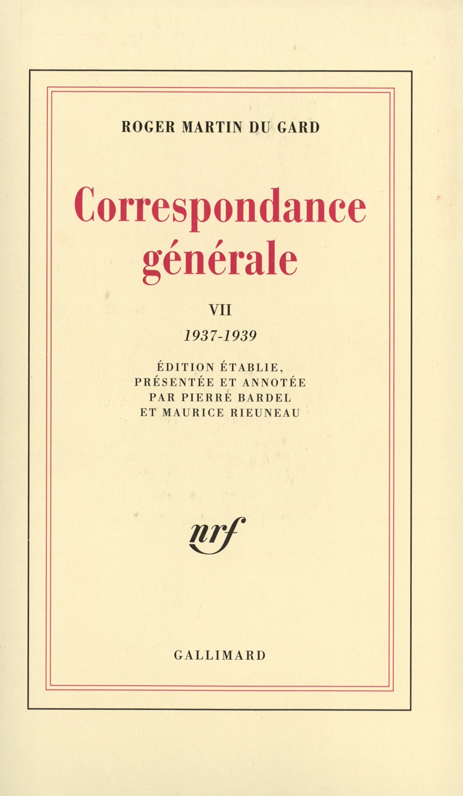 Correspondance générale (Tome 7-1937-1939) book