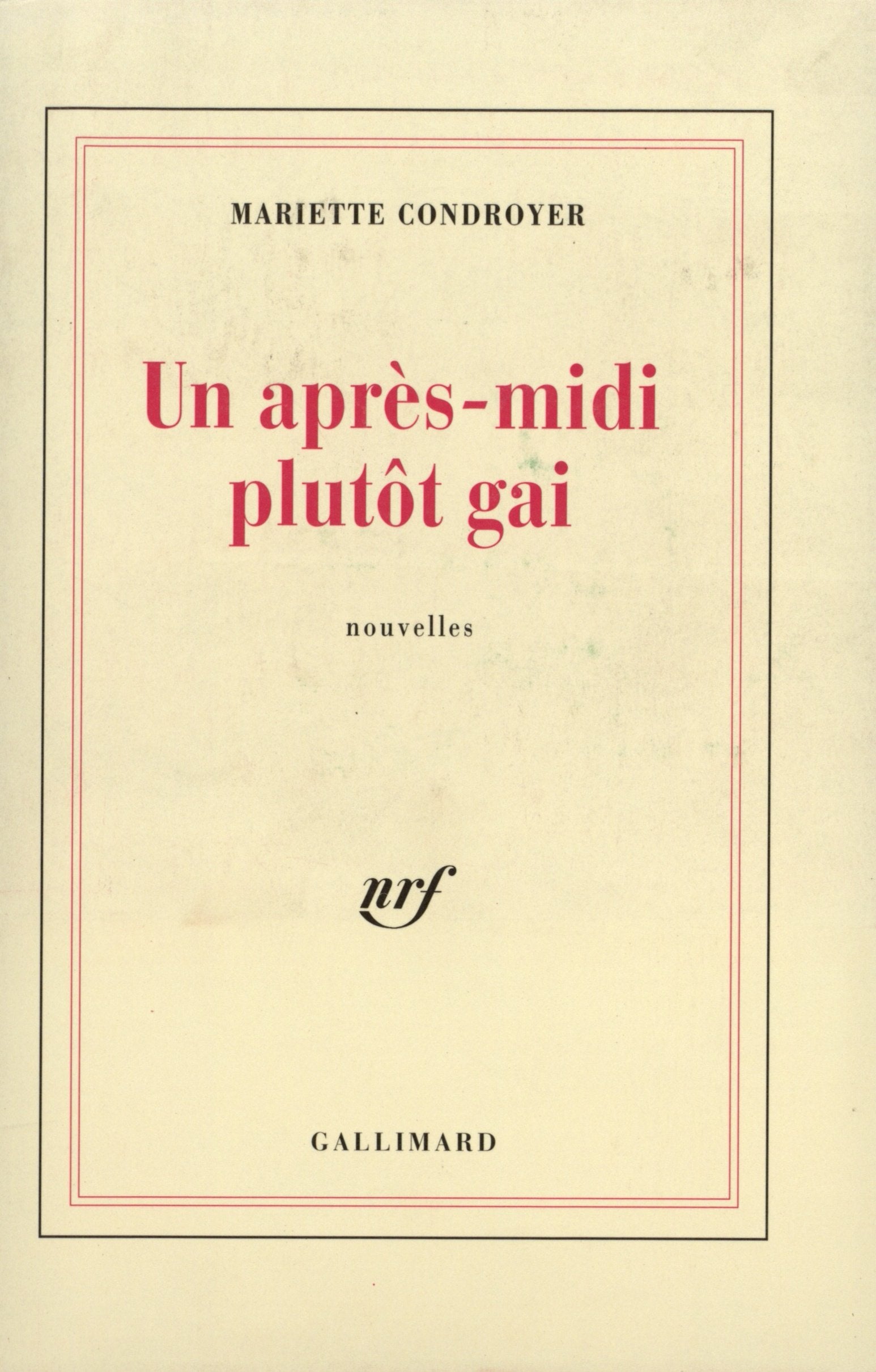 Un après-midi plutôt gai Contemporary literature