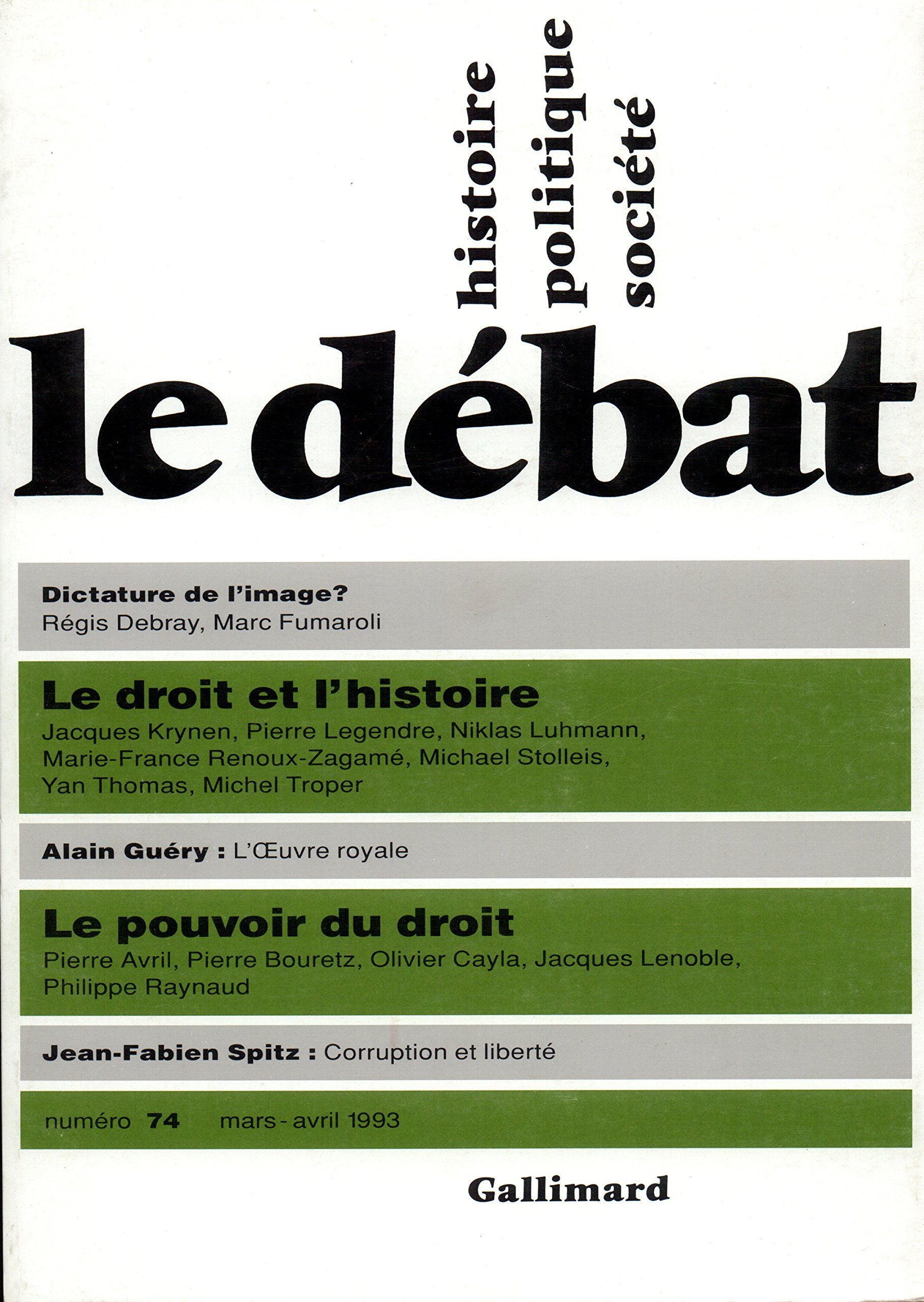 Le debat 74 (mars-avril 1993) (Revue Le Débat) Books