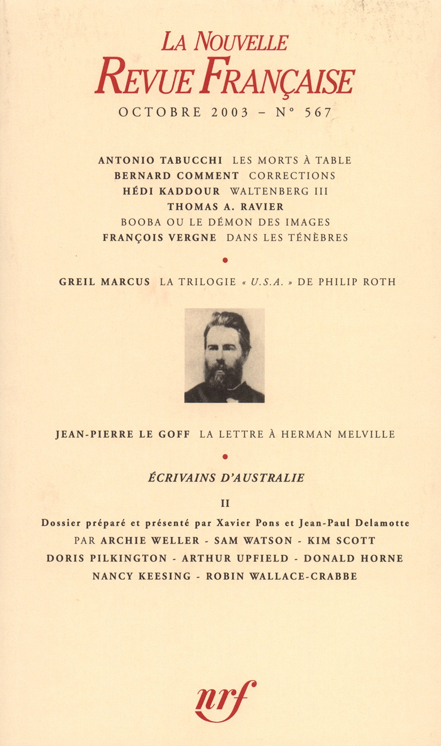 La Nouvelle Revue Française, numéro 567 - Octobre 2003 Books