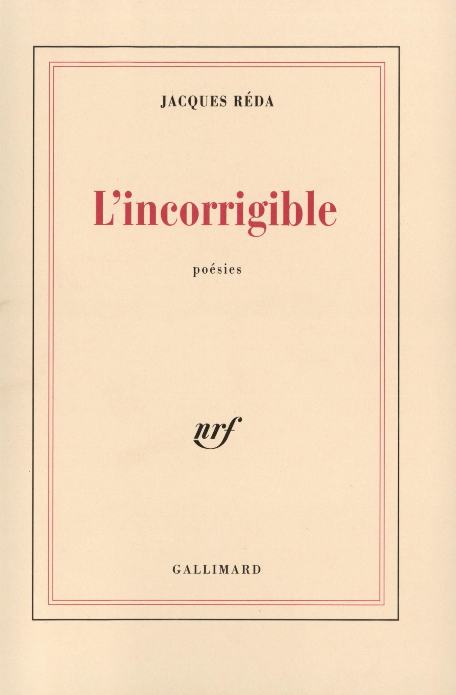 L'Incorrigible book
