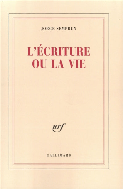Product Image: L'écriture ou la vie