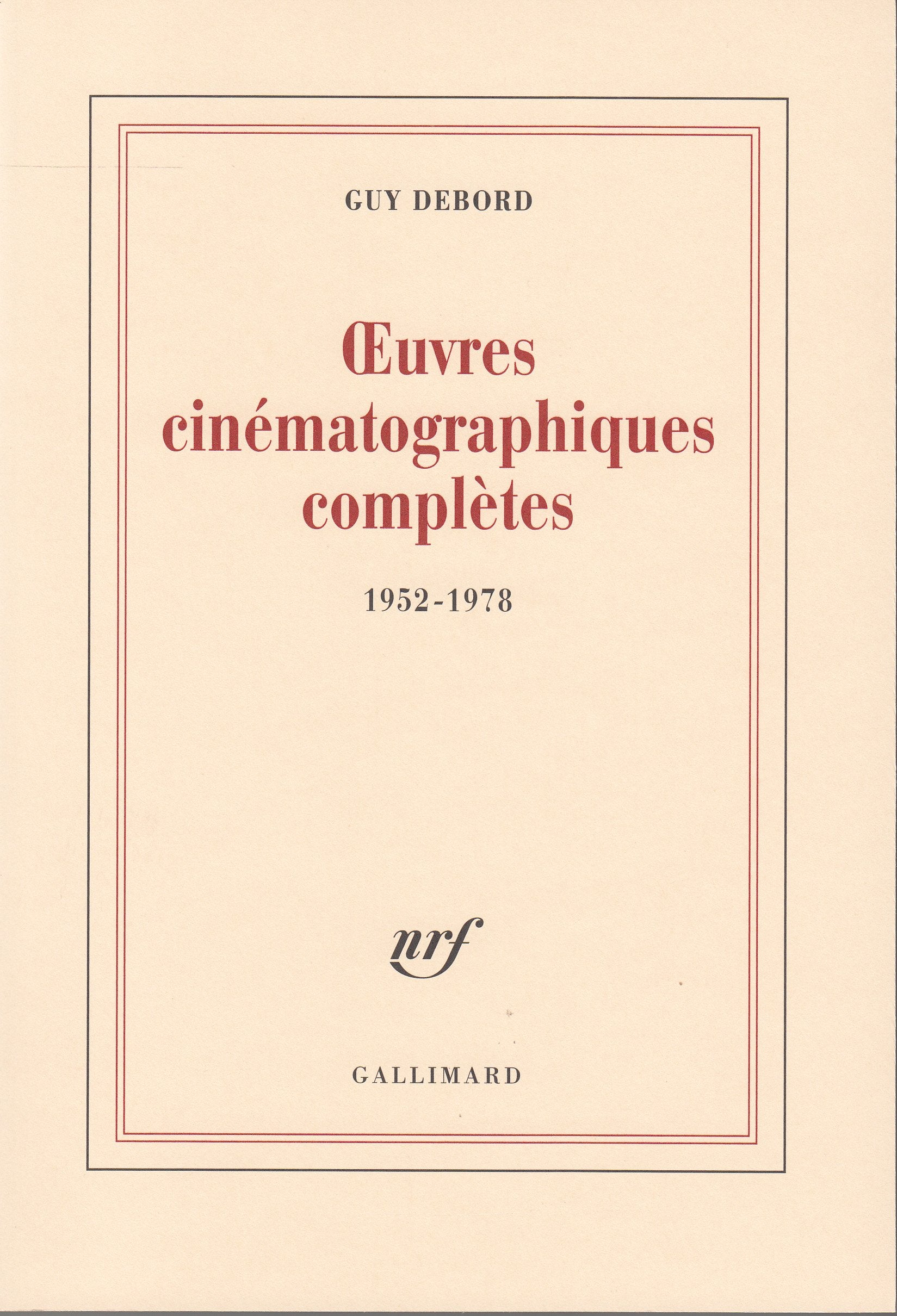Œuvres cinématographiques complètes: (1952-1978) Contemporary literature
