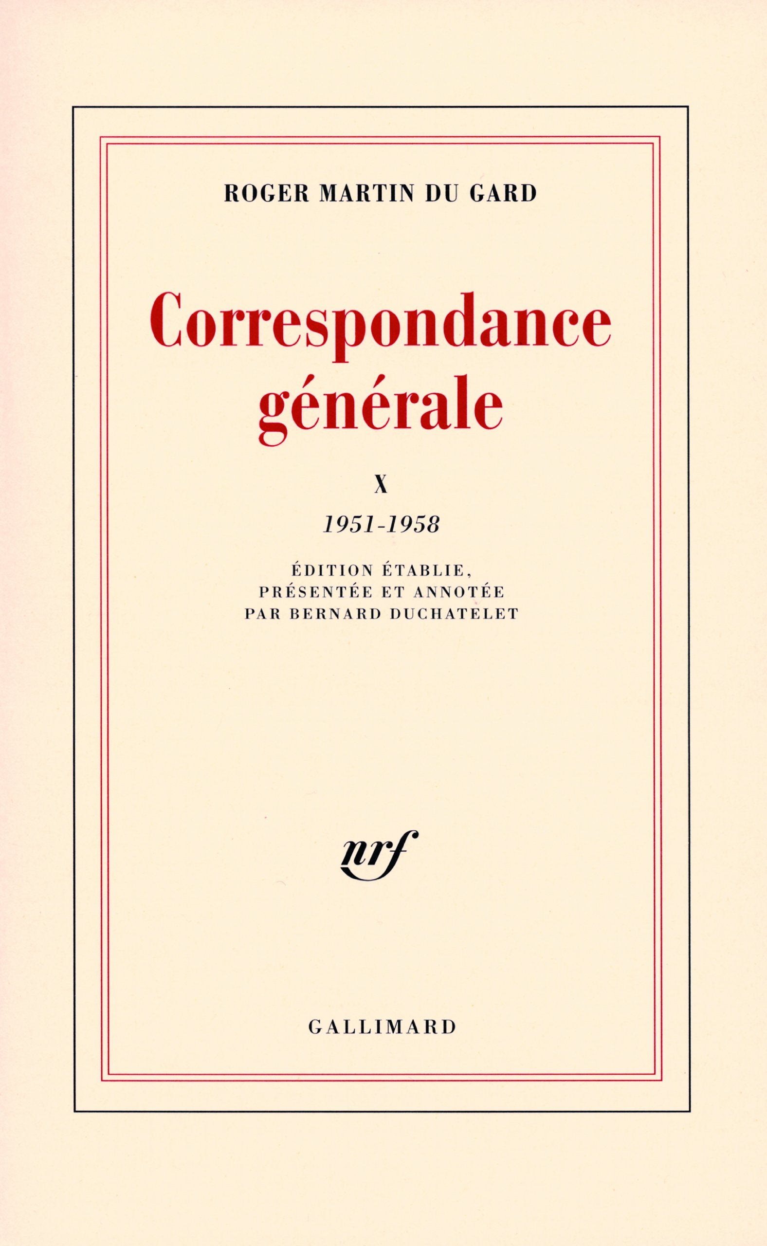 Correspondance générale: 1951-1958 (10) Contemporary literature