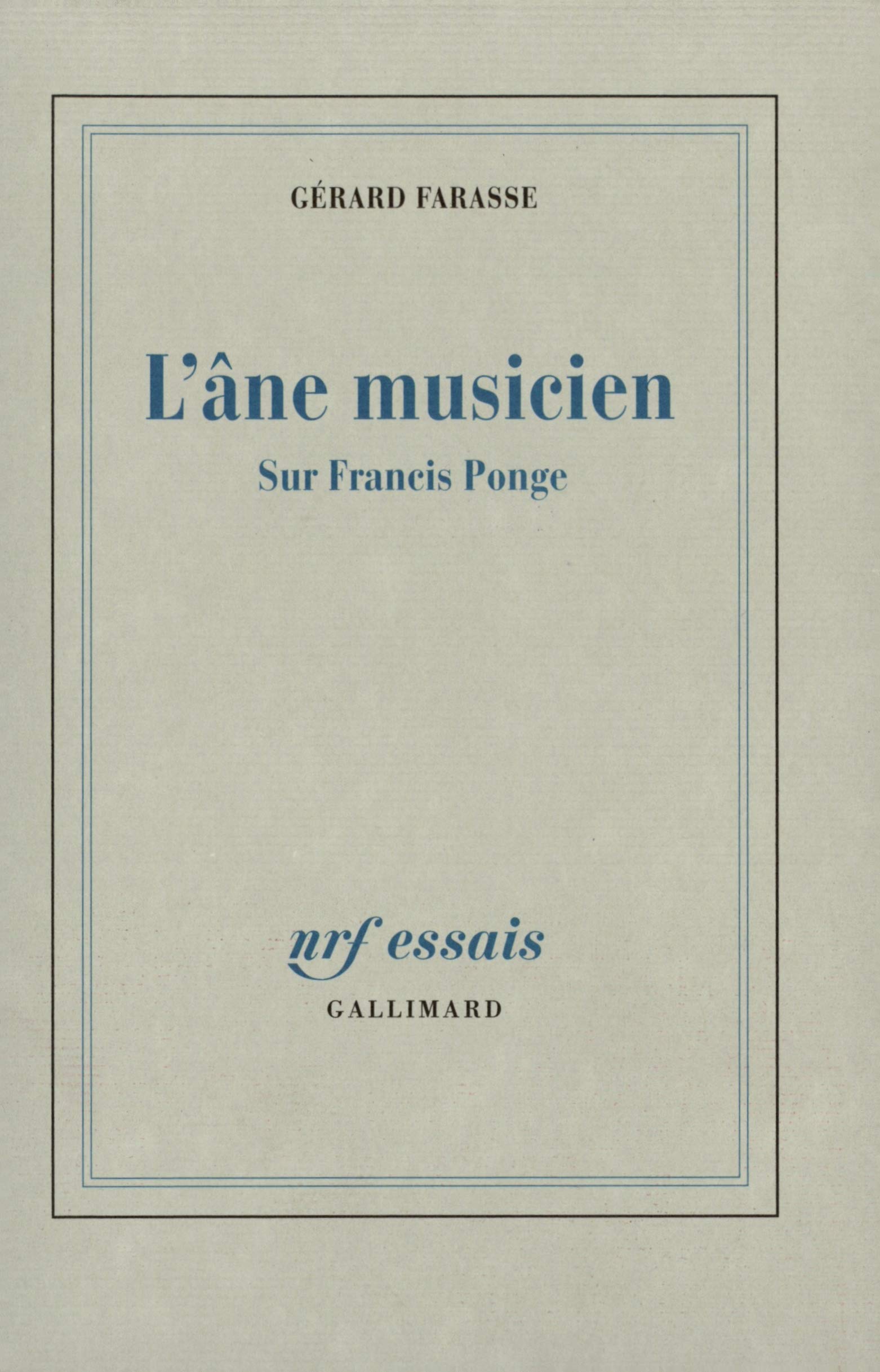 L'Âne musicien: Sur Francis Ponge book