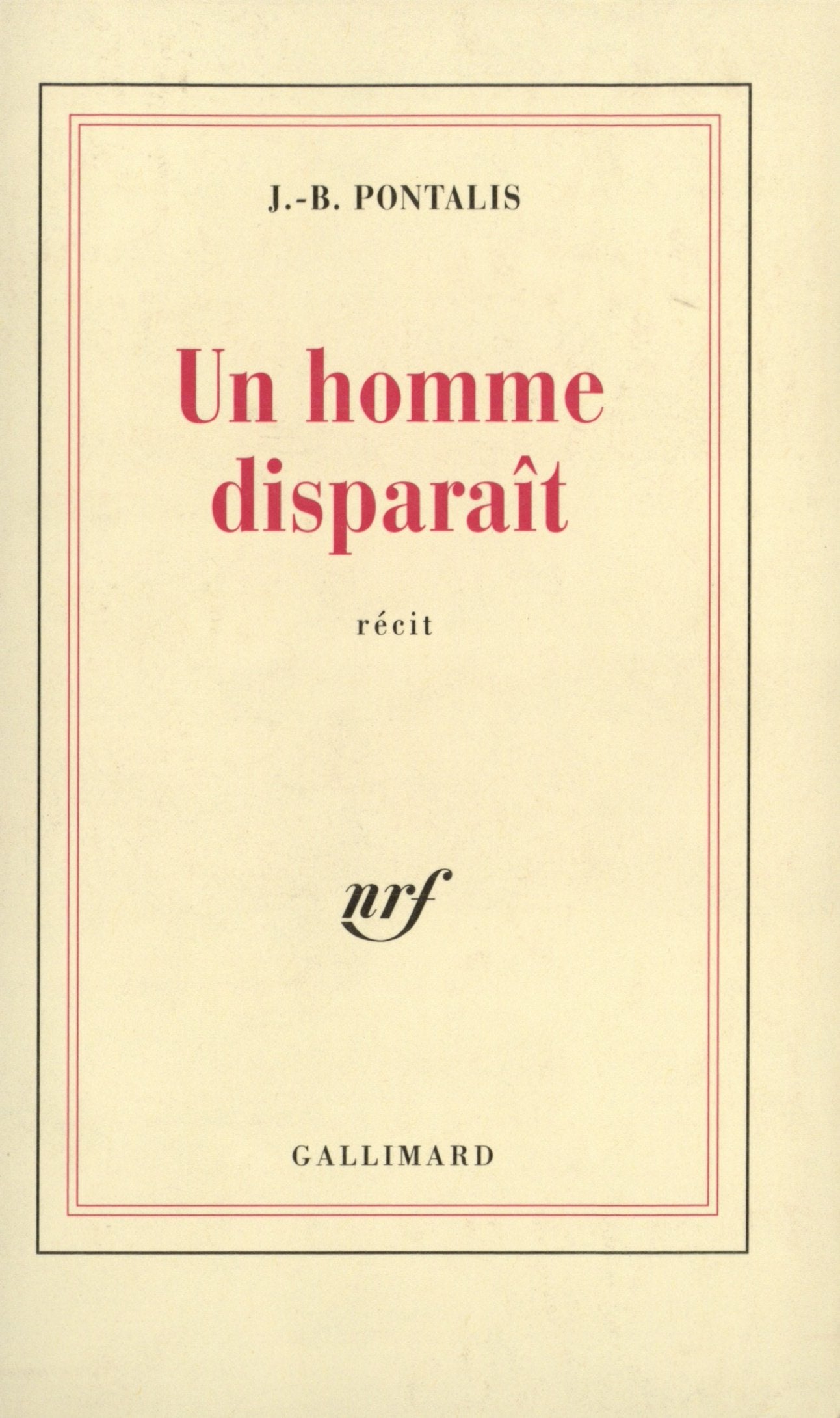Un Homme disparaît book