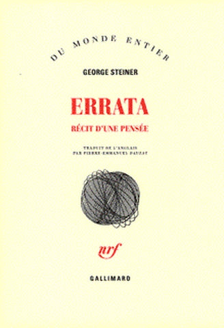 Errata : récit d'une pensée Contemporary literature Books