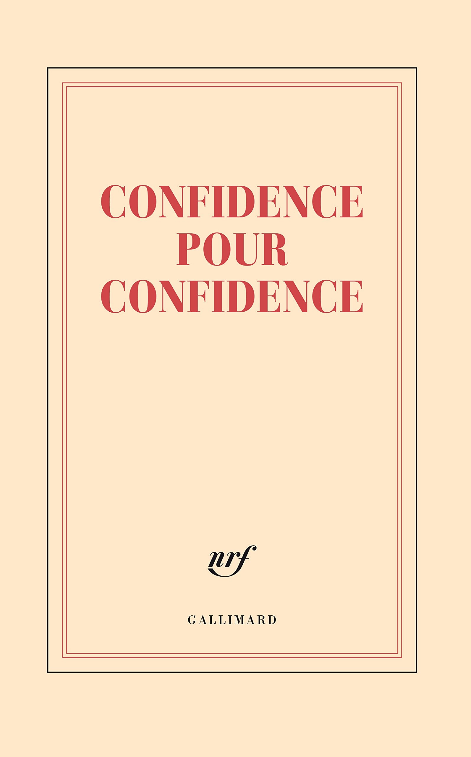 Grand carnet "Confidence pour confidence" (papeterie) Books