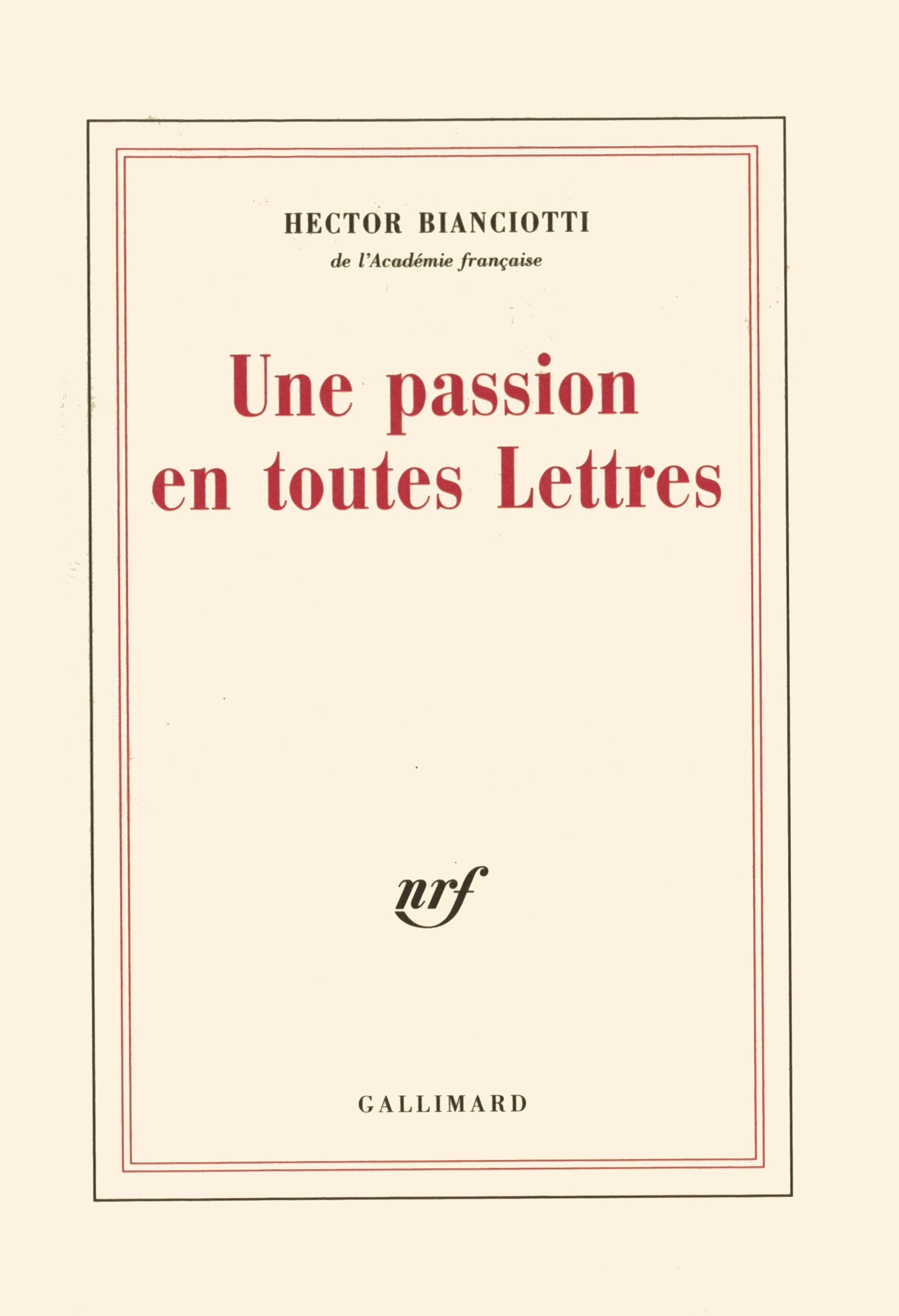 Une Passion en toutes Lettres book
