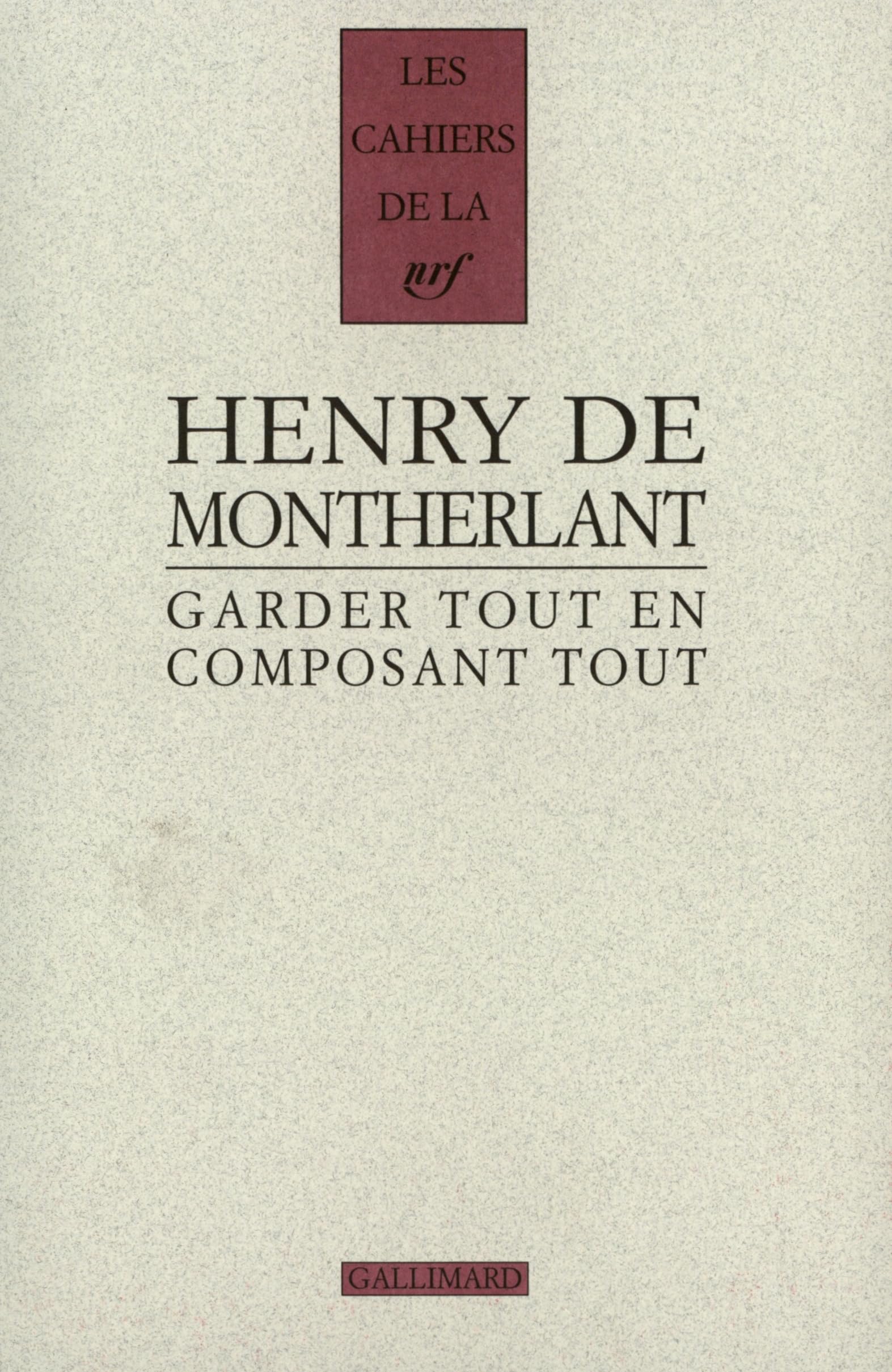 Garder tout en composant tout book