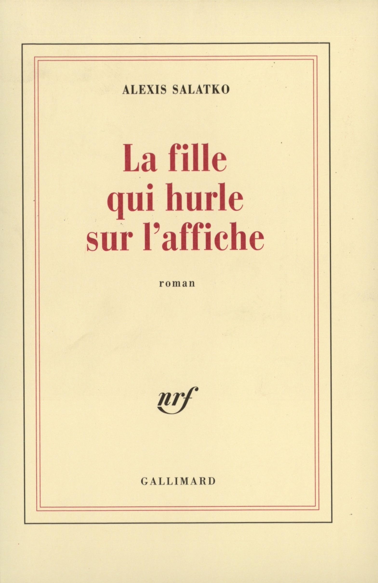 La Fille qui hurle sur l'affiche book