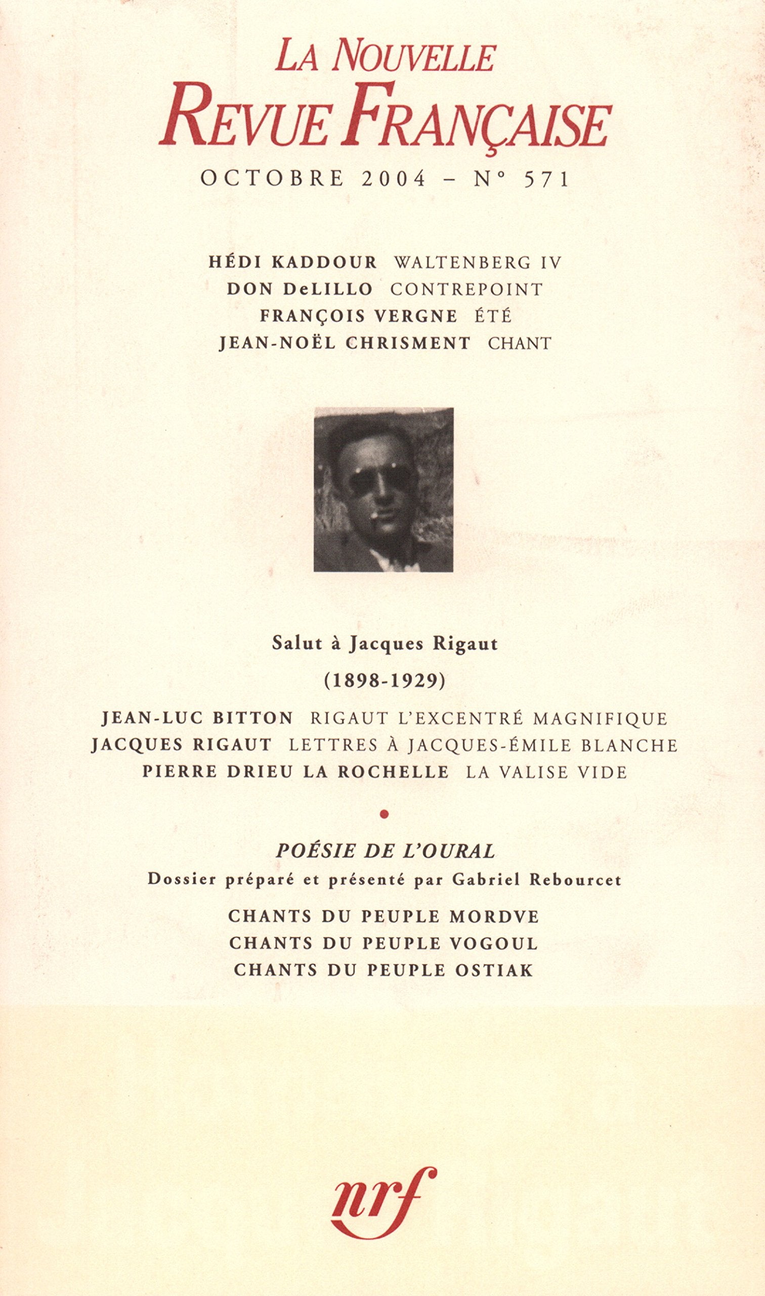 La Nouvelle Revue Française, N° 571 Septembre 200 : (Gallimard) Books