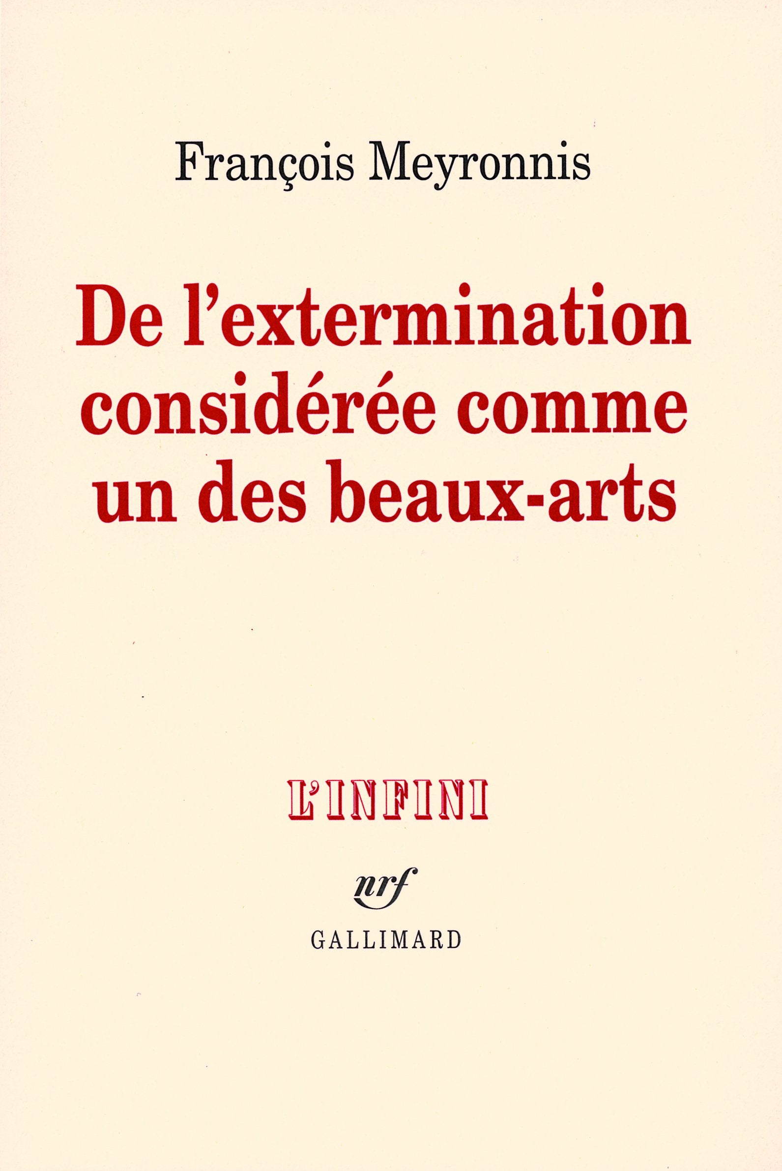 De l'extermination considérée comme un des beaux-arts book