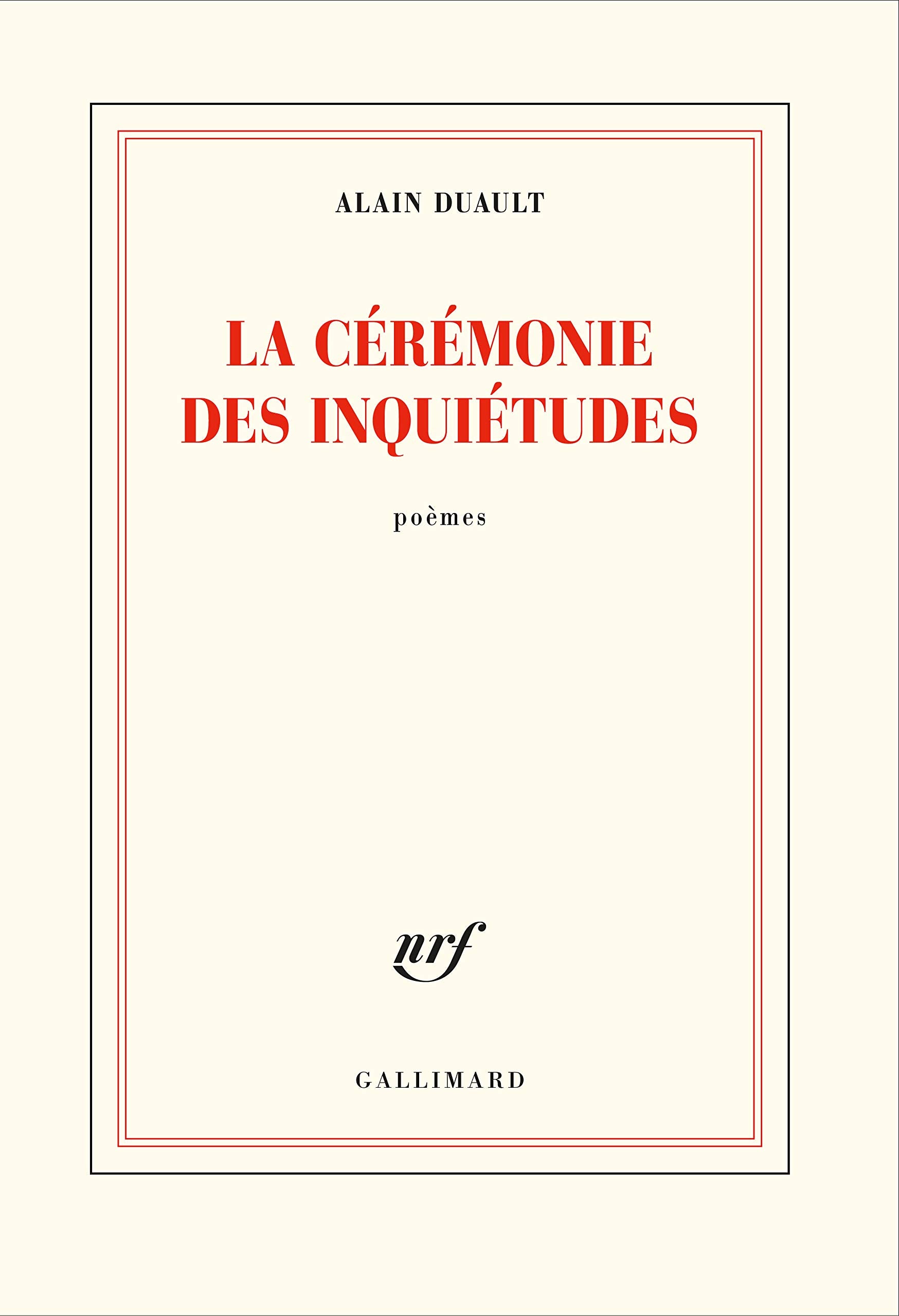 La cérémonie des inquiétudes book
