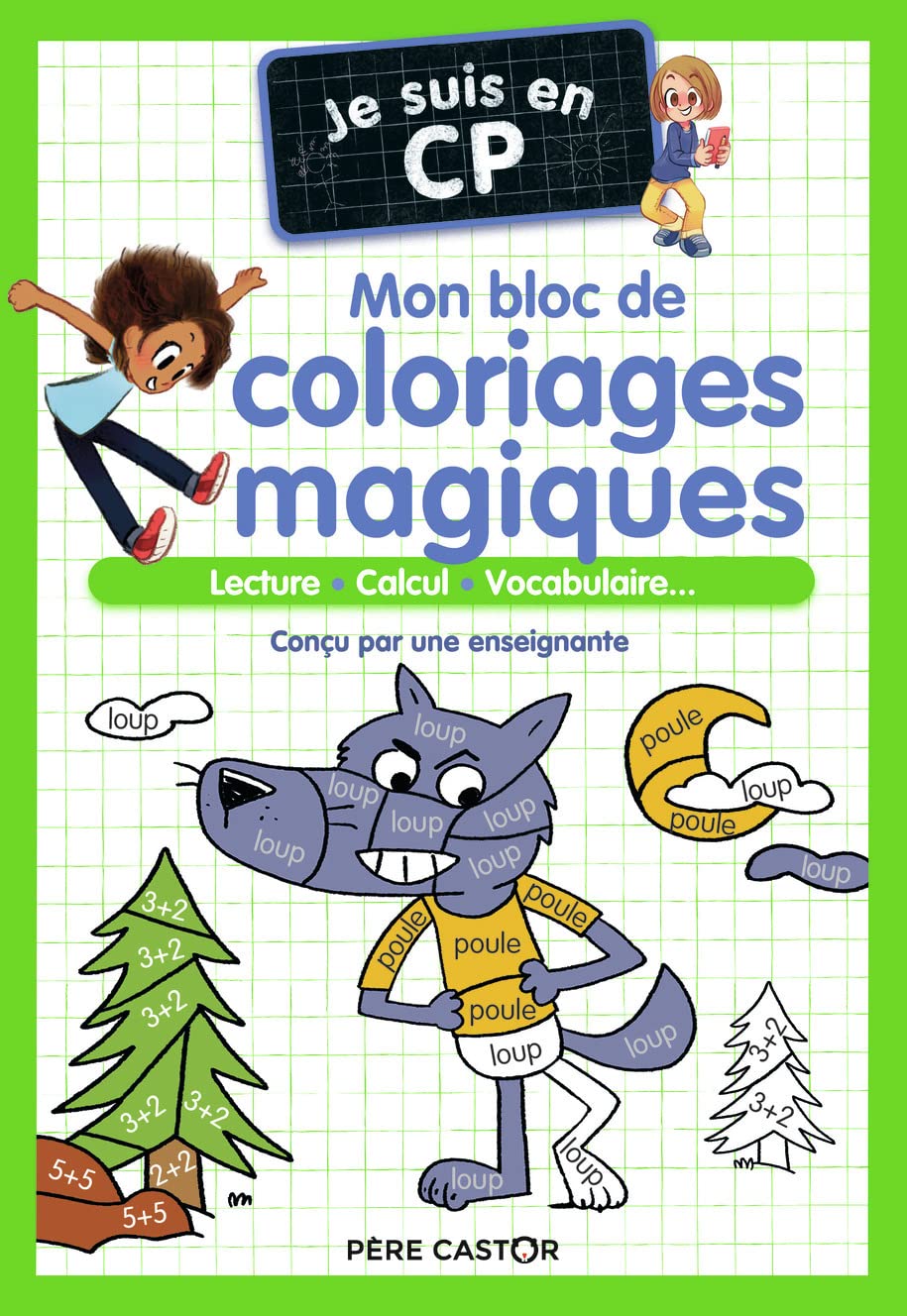 Je suis en CP - Mon bloc de coloriages magiques : Lecture, Calcul, Vocabulaire… Study Guides