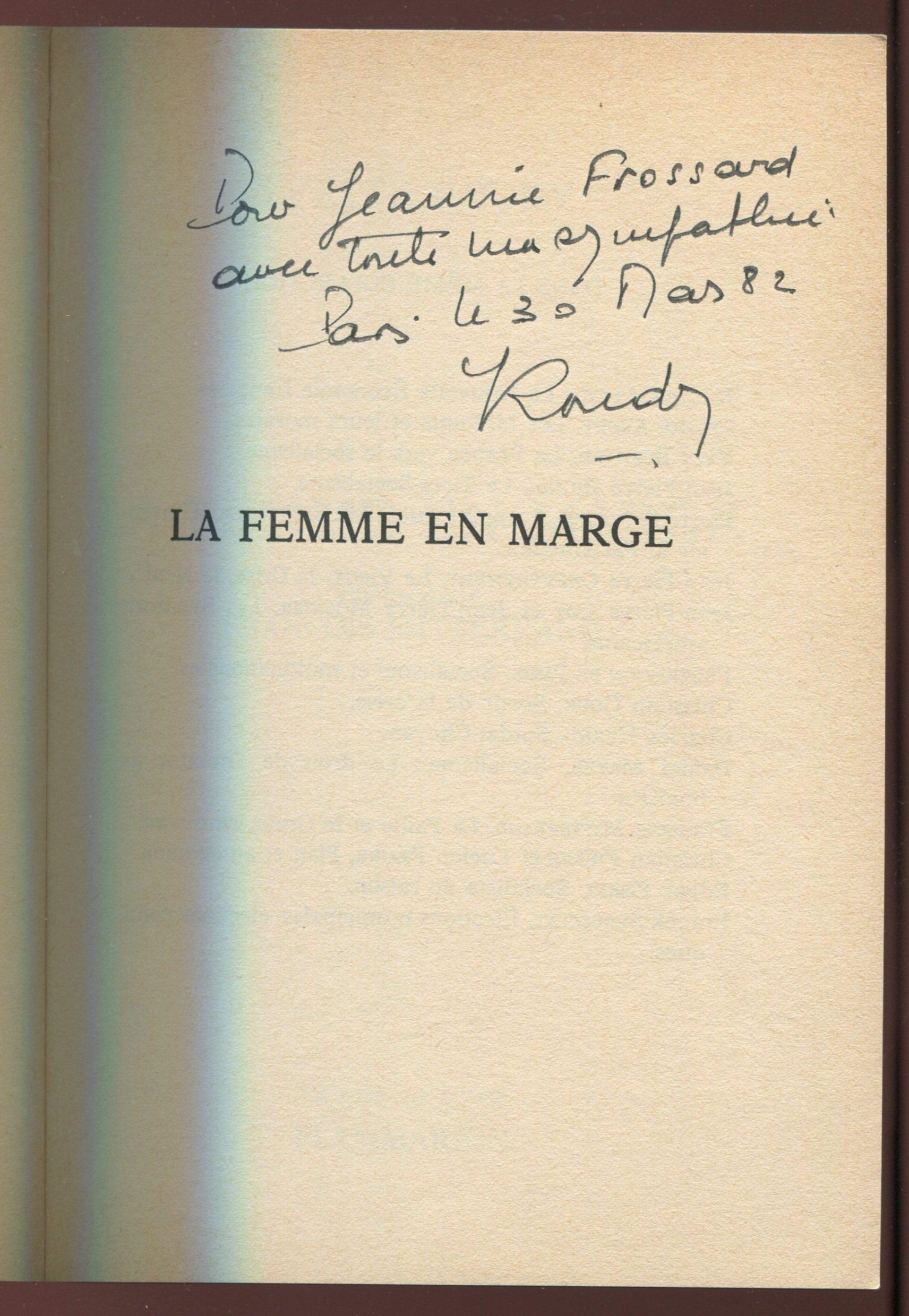 La Femme en marge Contemporary literature