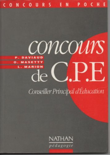 Concours de CPE: Conseiller principal d'éducation book