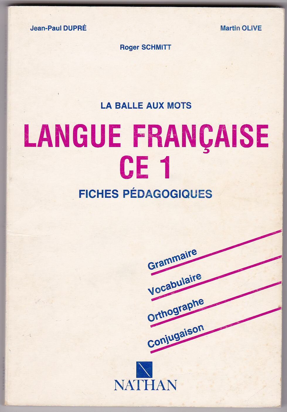 La balle aux mots, langue française, CE1, maître book