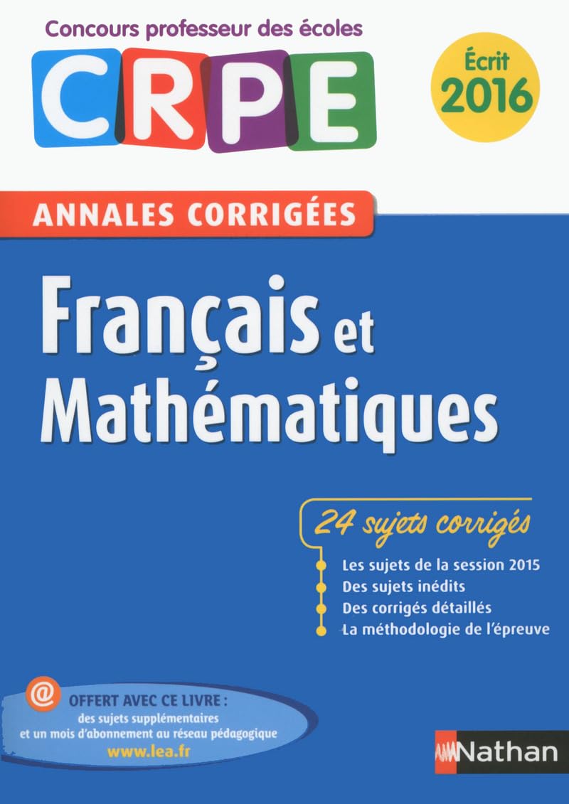 Annales CRPE 2016 : Français & Mathématiques book