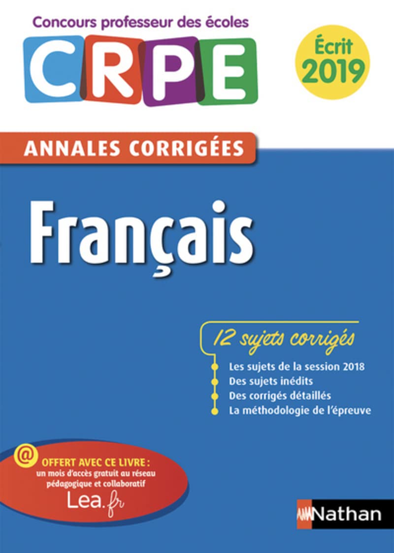 Annales CRPE Français - Ecrit 2019: Français - Ecrit 2019 book