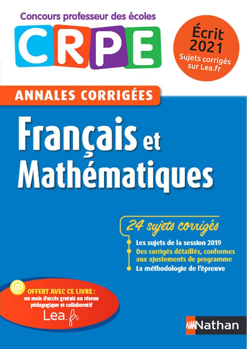 Annales corrigées CRPE Français et Mathématiques - Ecrit 2020: Annales corrigées écrit CRPE Books