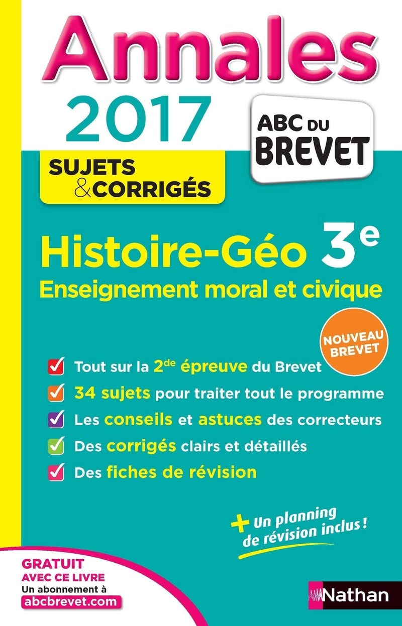 Annales Brevet 2017- Histoire Géo - EMC Professional & Reference Books