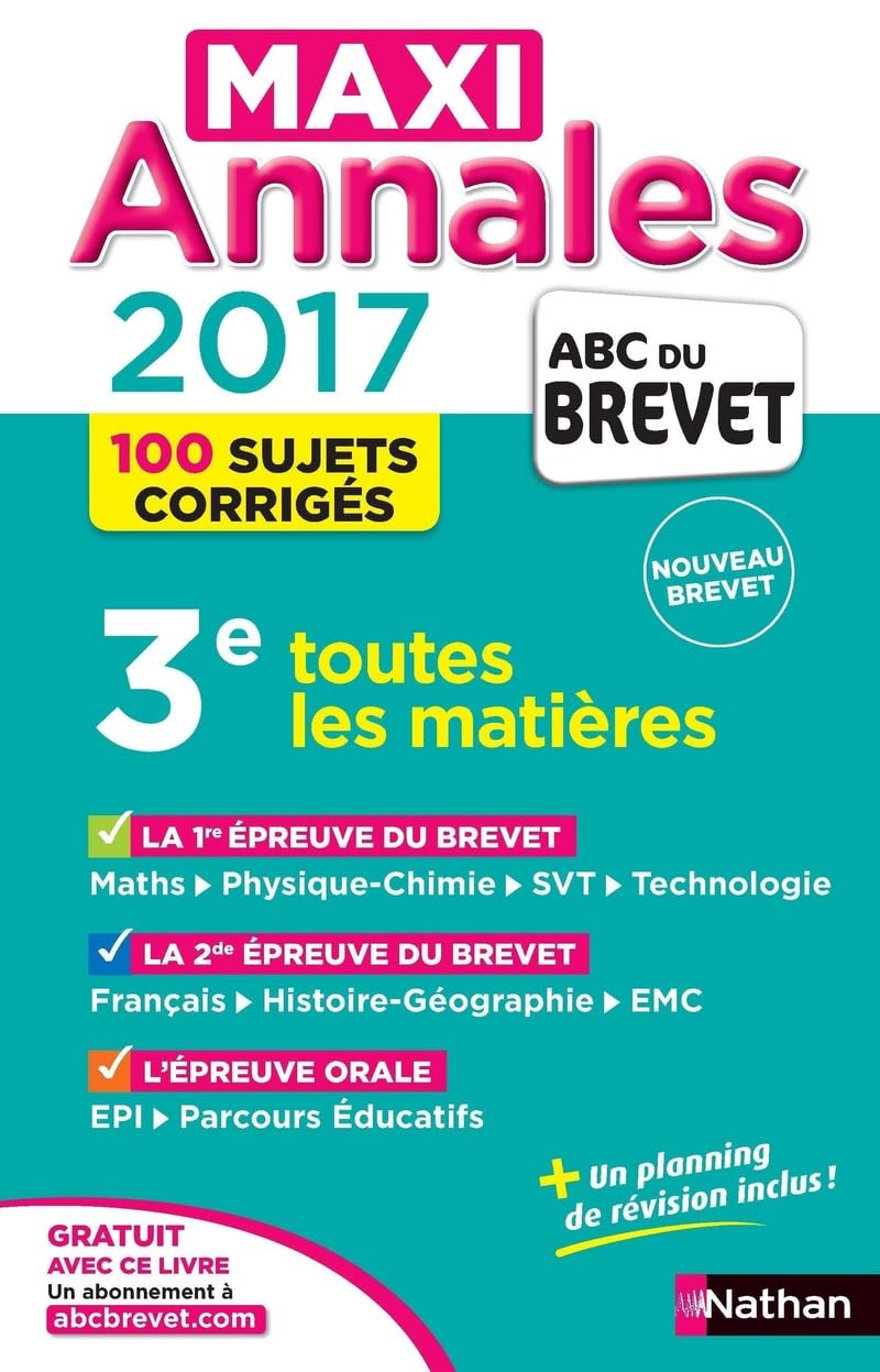 Maxi annales Brevet 2017 (30) Professional & Reference Books