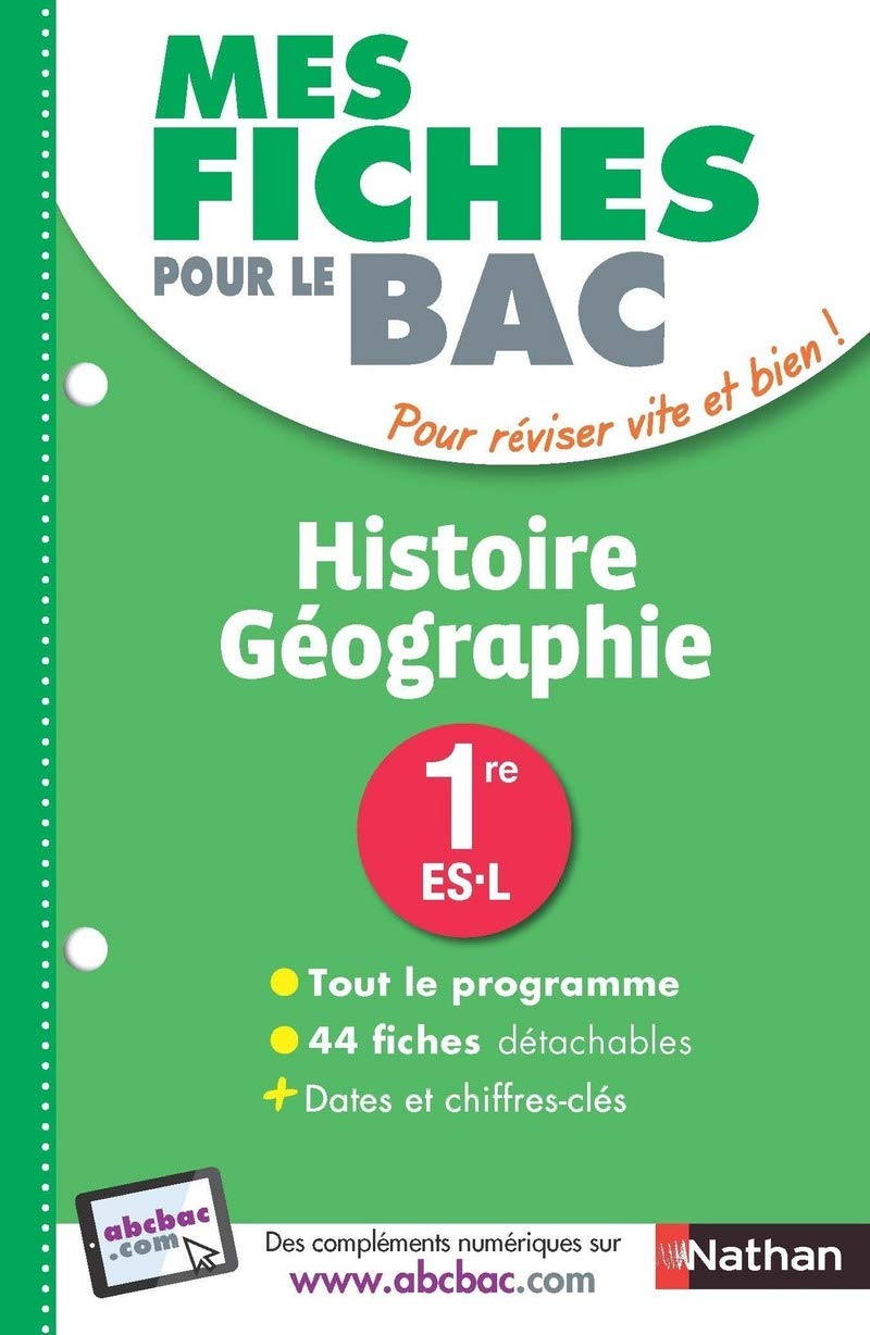 Mes fiches pour le BAC Histoire-Géographie 1re ES-L - Ancien programme book