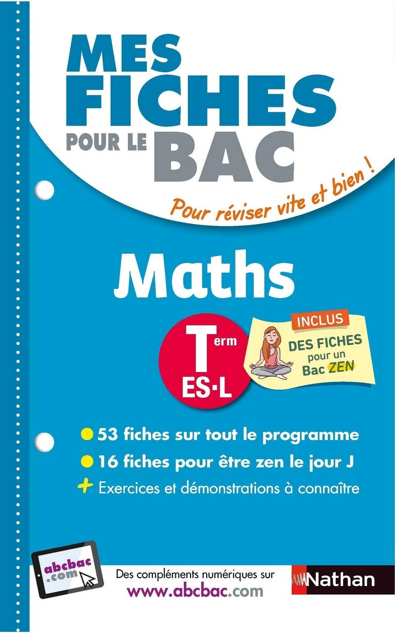 Mes fiches pour le BAC Maths Term ES.L book