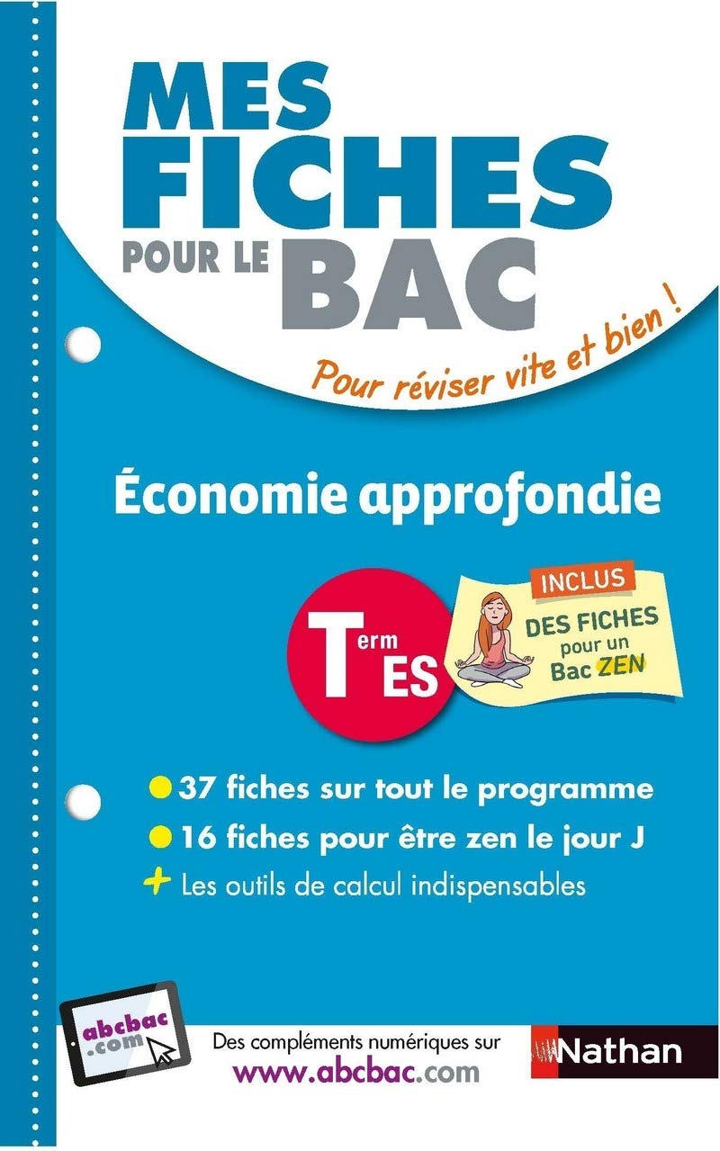 Mes fiches pour le BAC Economie approfondie Term ES book