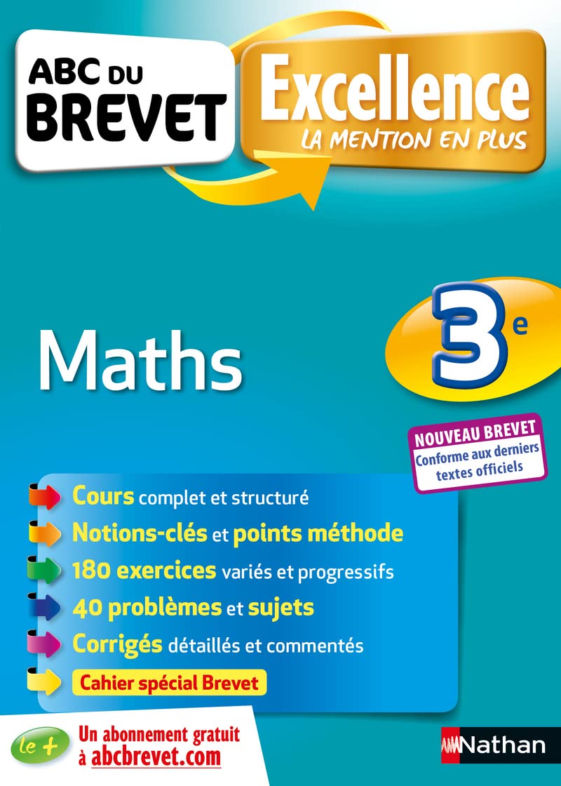 Maths 3e - ABC du Brevet Excellence - Brevet 2022 - Cours, Méthode, Exercices Learning & Reference