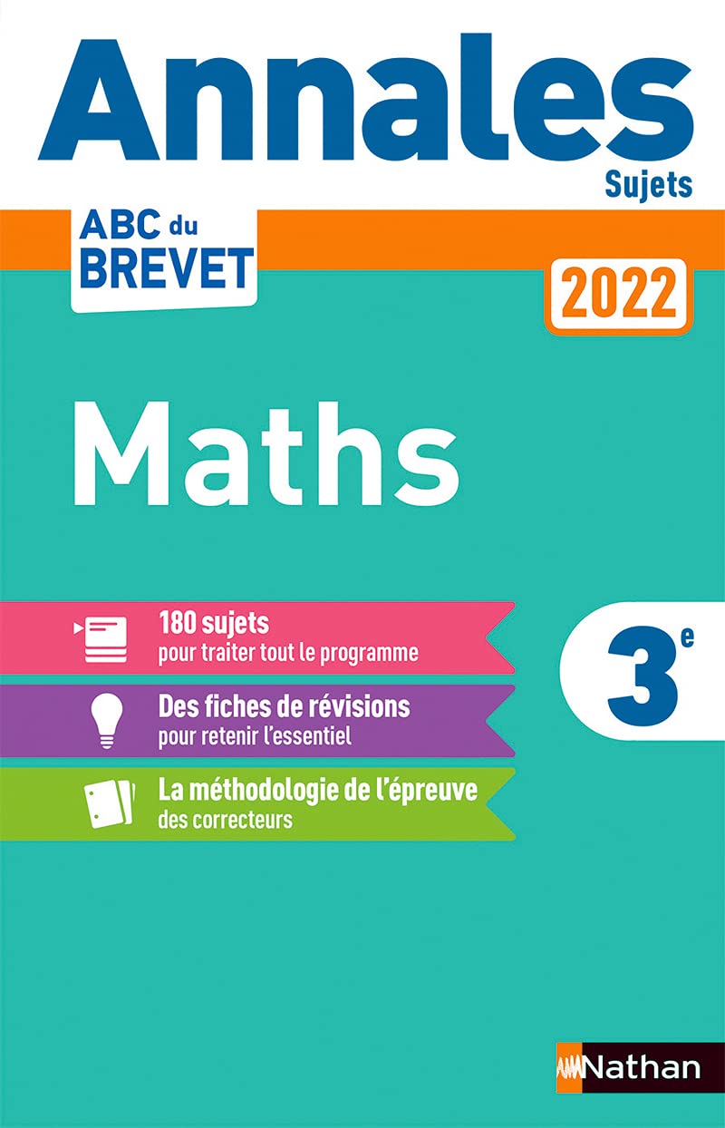 Annales ABC du Brevet 2022 - Maths 3e - Sujets non corrigés + fiches de révisions (1) book