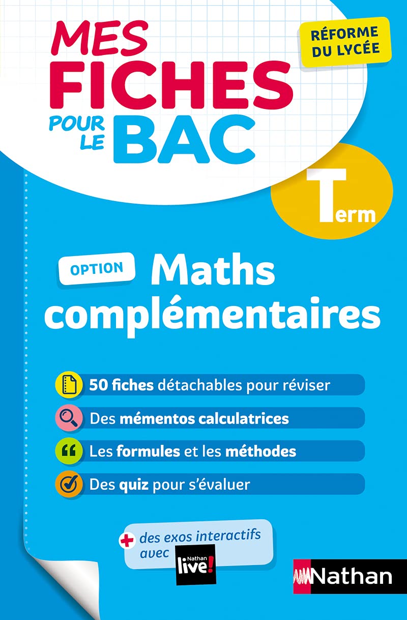 Maths complémentaires (option) Terminale - Mes fiches pour le Bac - Enseignement optionnel Tle - Bac 2026 book