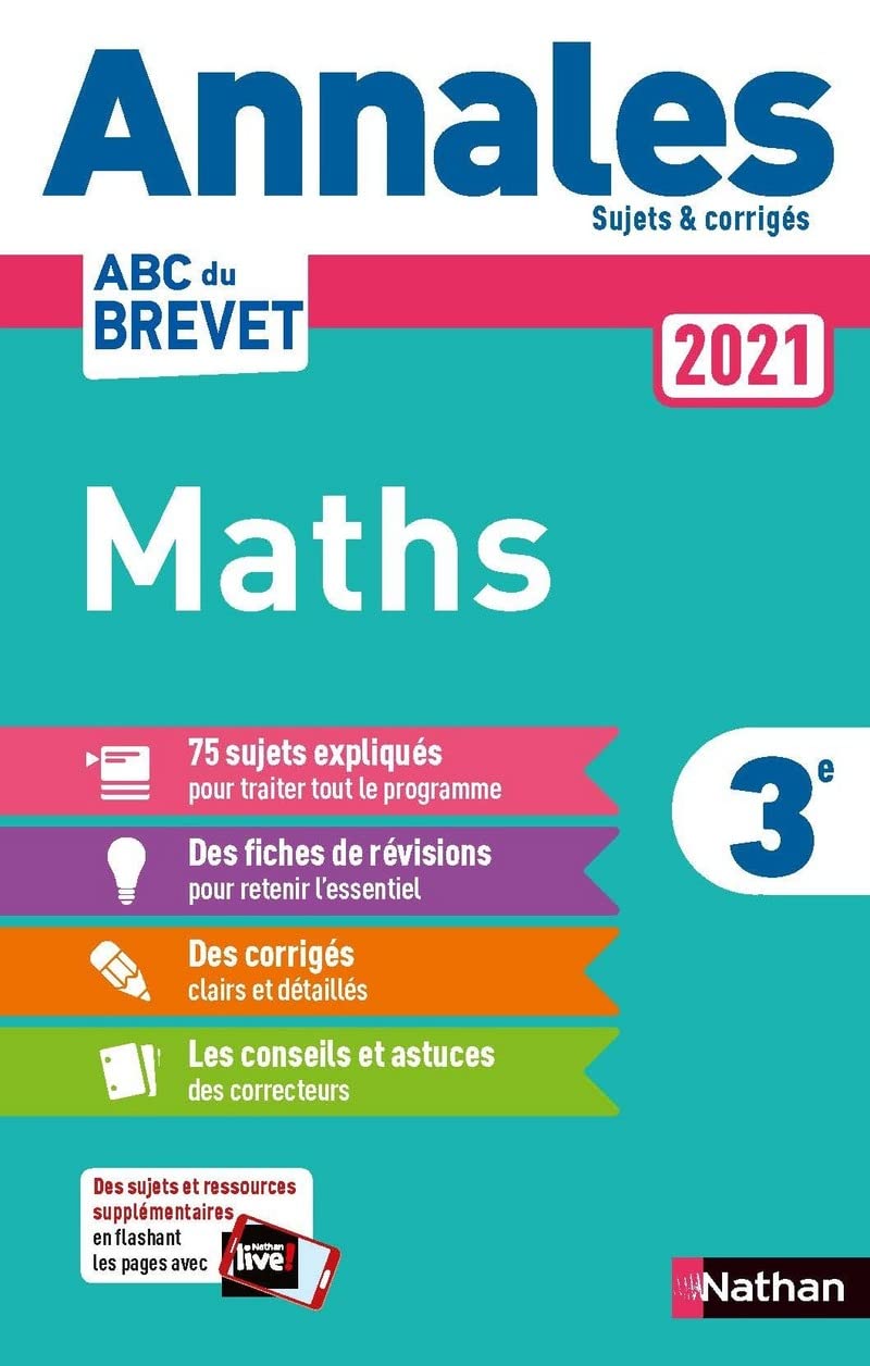 Annales Brevet 2021 Maths - Corrigé: Sujets & corrigés Professional & Reference Books
