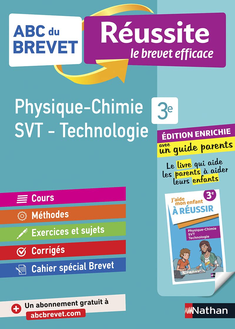 Réussite Famille - Physique Chimie SVT Techno 3e: Avec un guide parents Professional & Reference Books