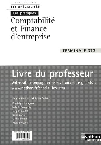 Comptabilité et finance d'entreprise Tle STG: Livre du professeur Books