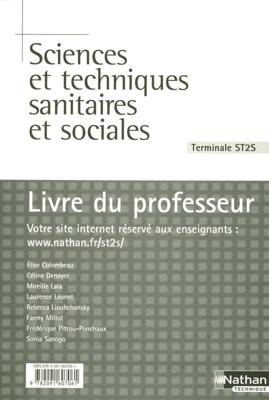 Sciences et techniques sanitaires et sociales - Terminale ST2S book
