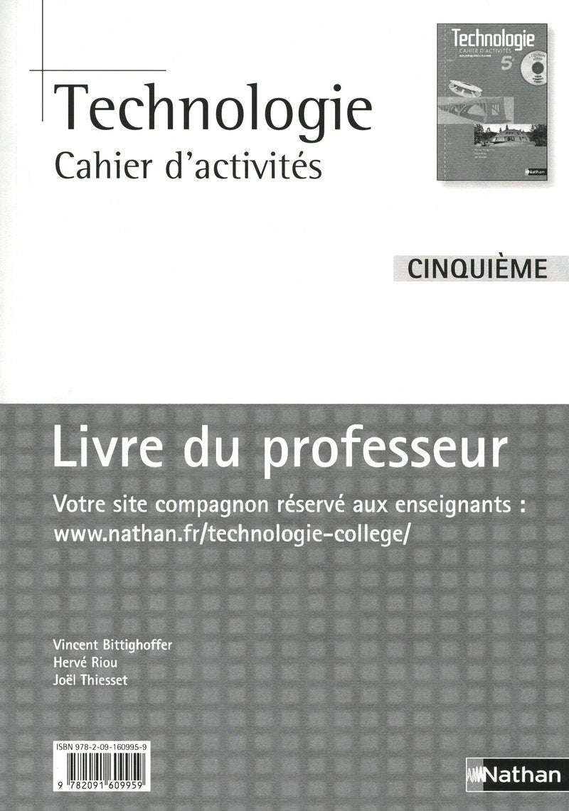 Technologie Cahier d'activités 5e: Livre du professeur Books