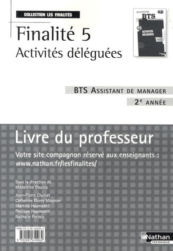 Finalité 5 - Livre du professeur BTS AM 2 Les Finalités Livre du professeur book