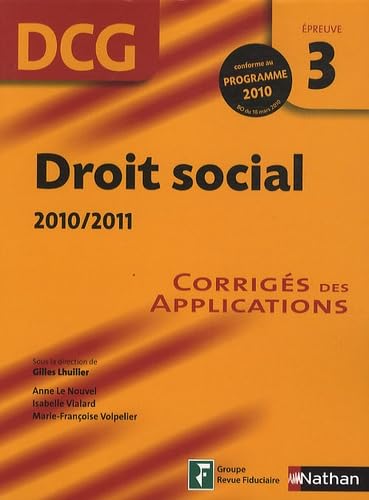 DROIT SOCIAL EPREUVE 3 DCG ELE book