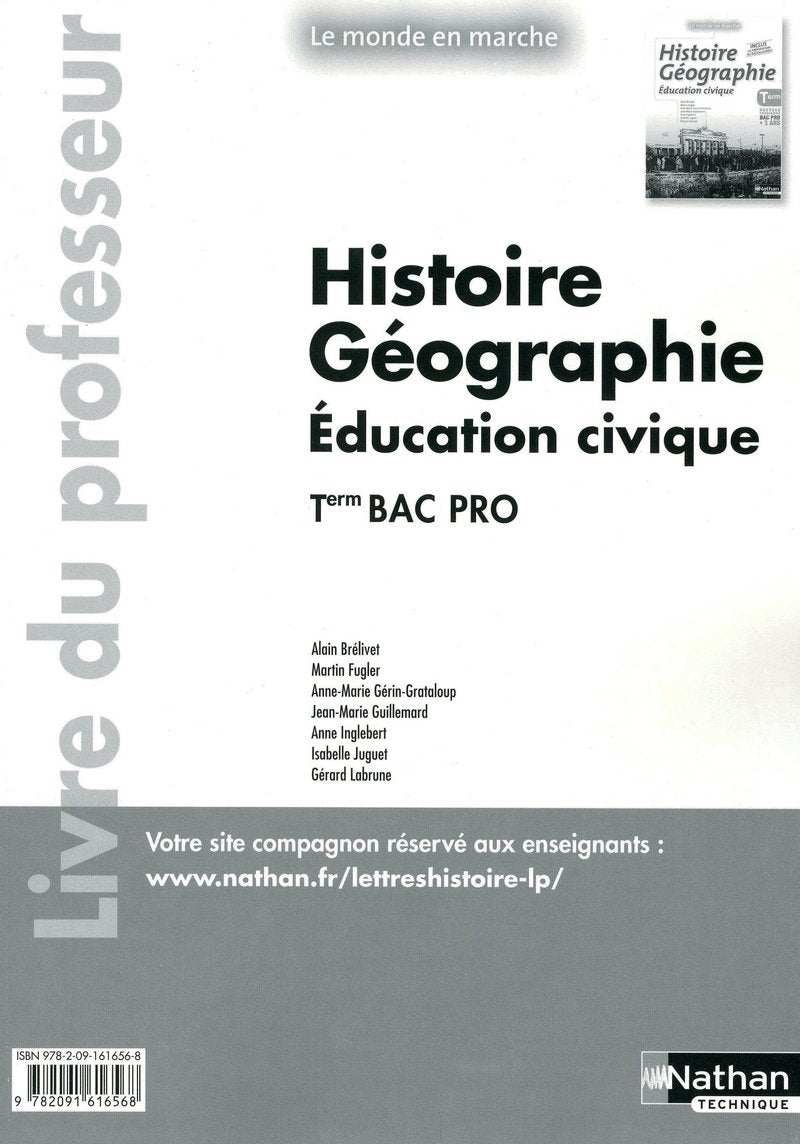 Histoire-Géographie-Education civique - Tle Bac Pro - Livre du professeur book