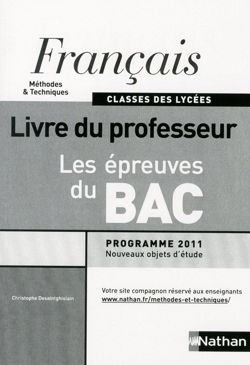 Français - Les épreuves du Bac - Livre du professeur book