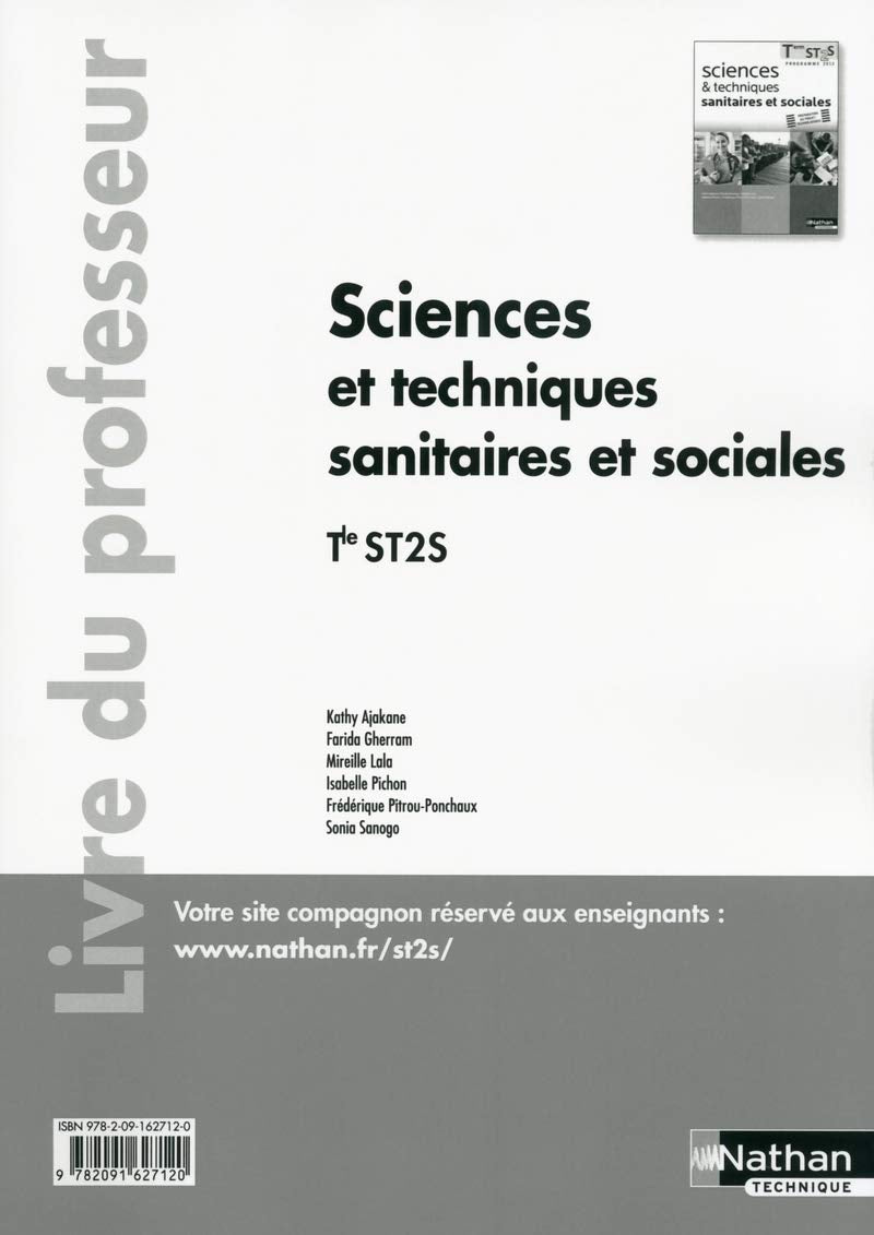 Sciences et techniques sanitaires et sociales - Tle ST2S - livre du professeur book