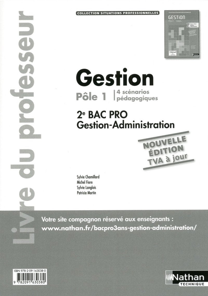 Gestion - Pôle 1 - 2e Bac Pro Situations Professionnelles Livre du professeur Education & Training
