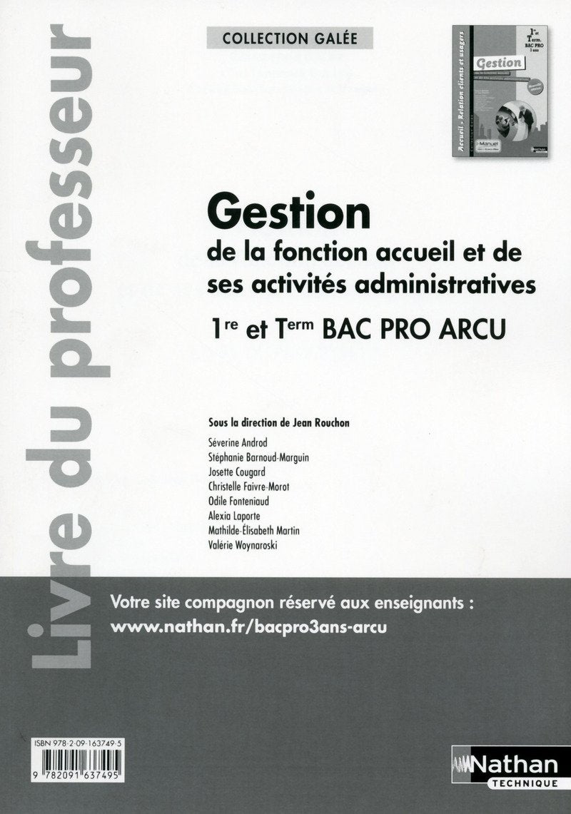 Gestion de la fonction accueil et de ses activités administratives 1re/Tle Bac Pro ARCU book