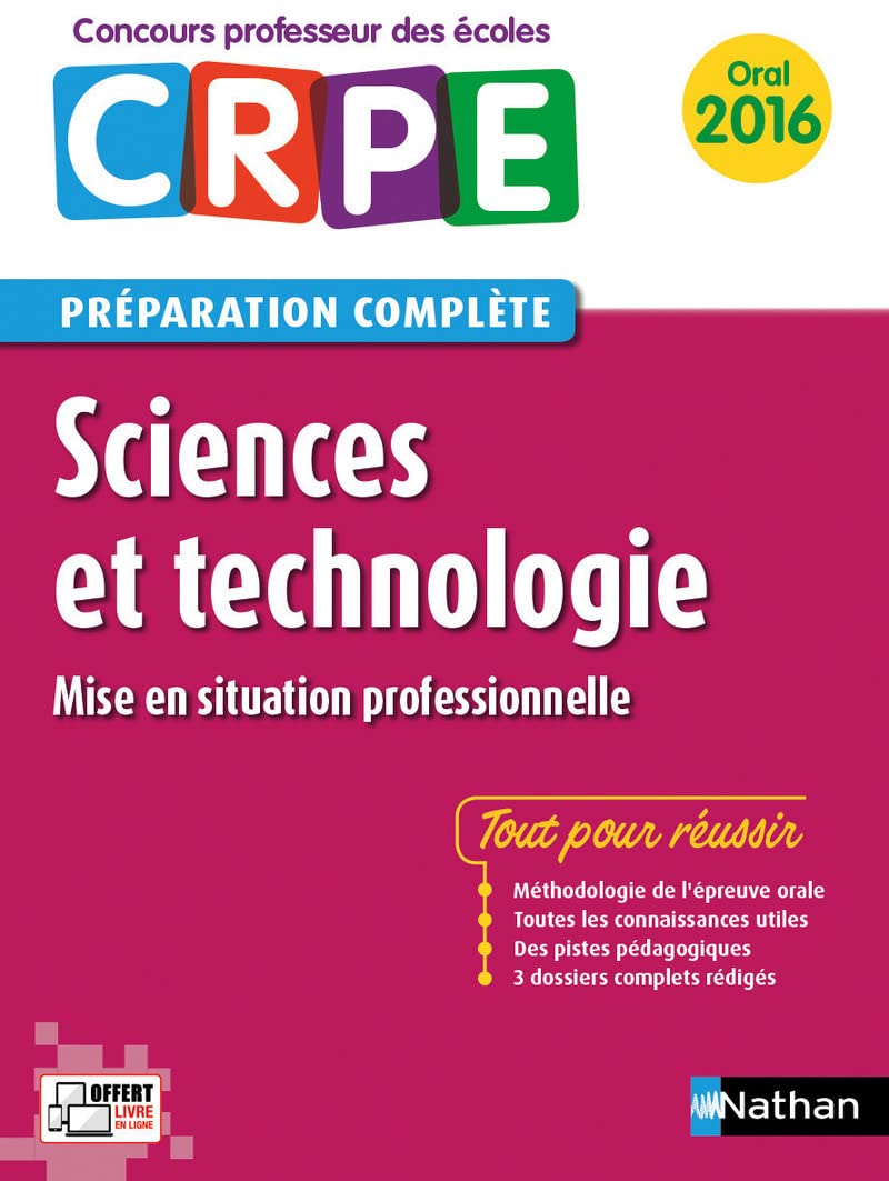Sciences et technologie - Préparation à l'épreuve orale Concours Professeur des écoles Livre Books