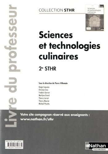 Sciences et technologies culinaires 2ème (STHR) - professeur - 2016: Livre du professeur Education & Training