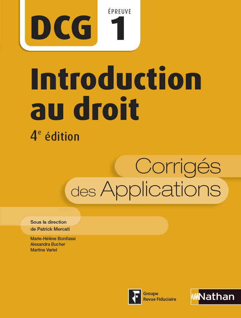 Introduction au droit DCG 1: Corrigés des applications Books