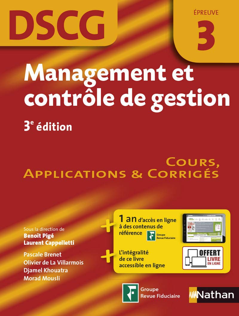 Management et contrôle de gestion Epreuve 3 DSCG - Manuel applications et corrigés - 2016 Business, Finance & Career