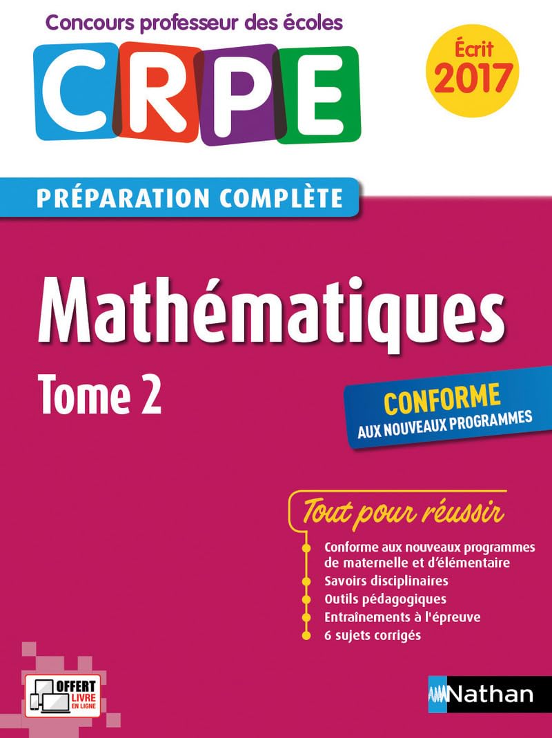Mathématiques Tome 2 épreuve écrite - Concours professeur des écoles - 2016 (02): Tome 2, épreuve écrite CRPE Books